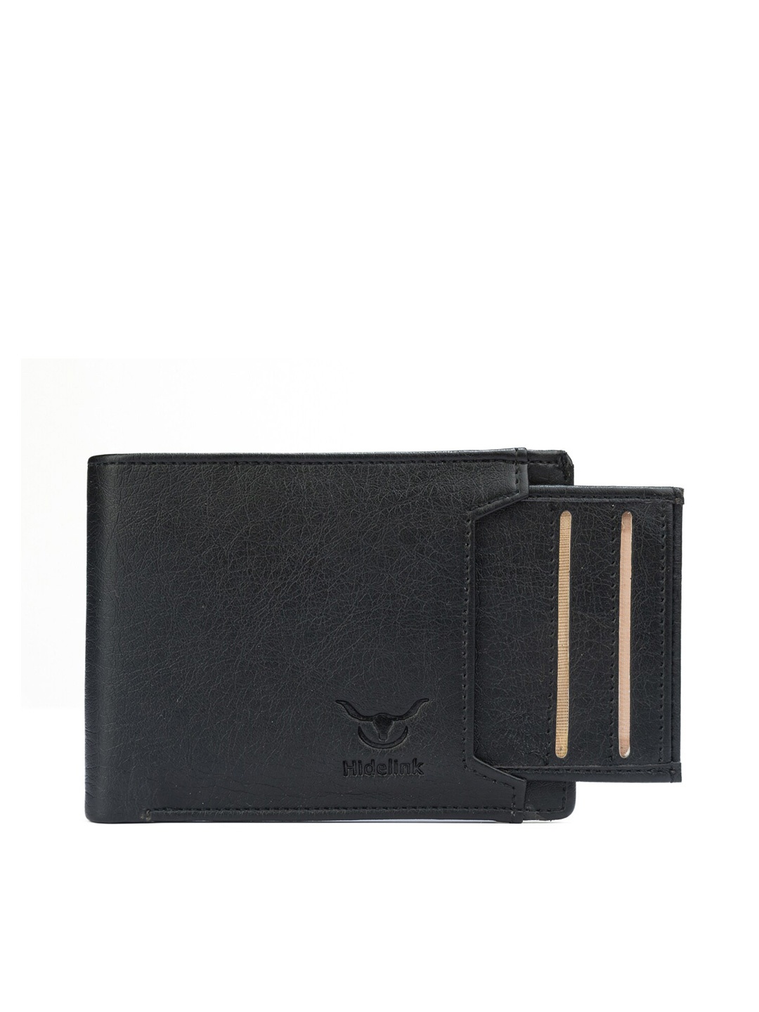 

Hidelink Men Black PU Two Fold Wallet