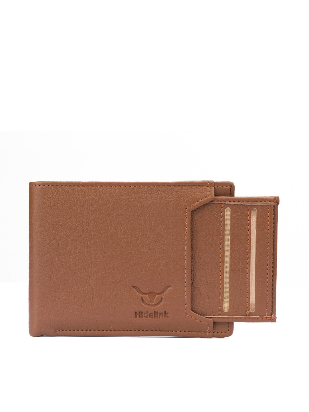

Hidelink Men Brown Animal Cruelty Free Fashionable Italian PU Leather Wallet