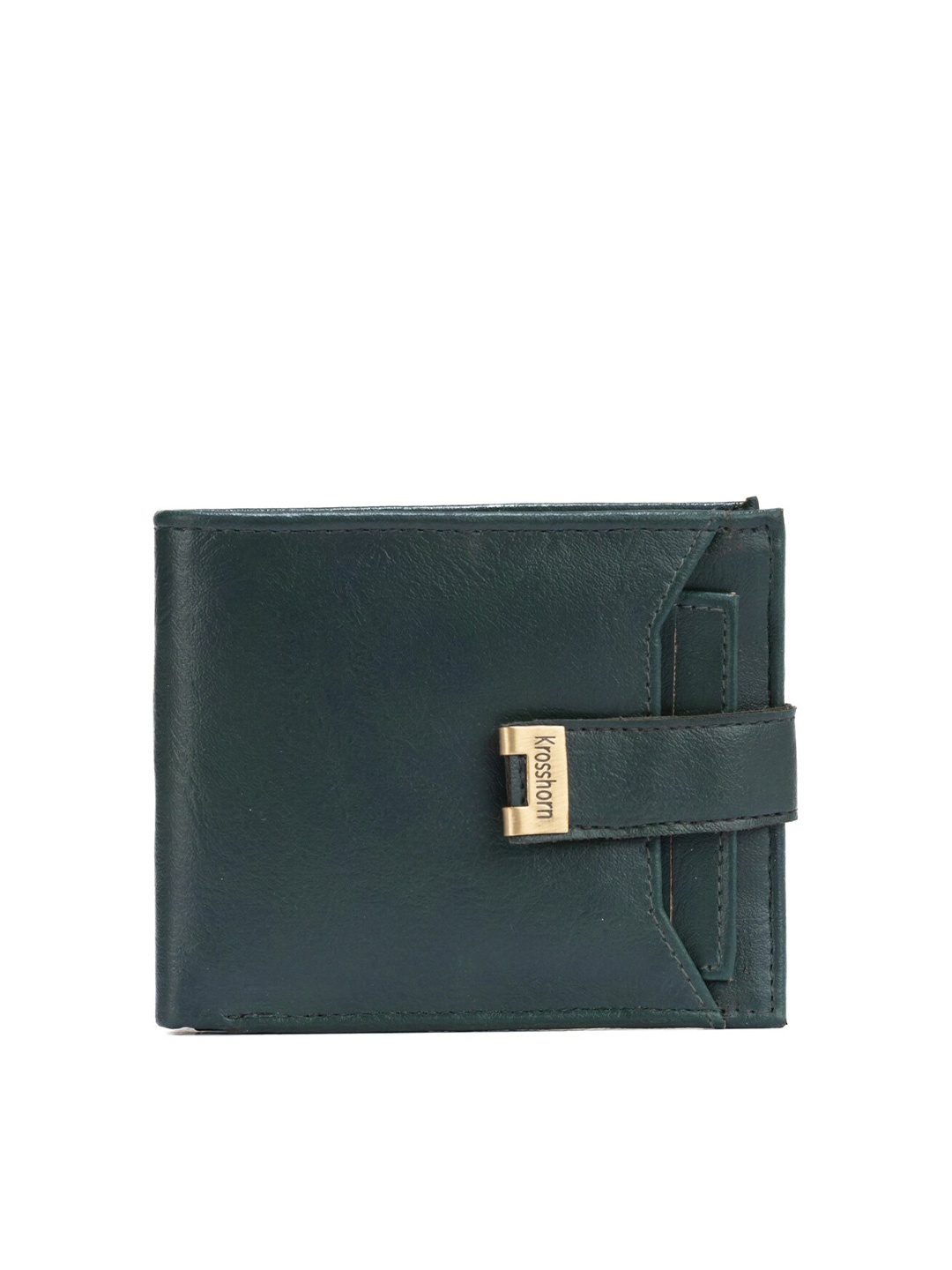 

Krosshorn Men Green PU Two Fold Wallet