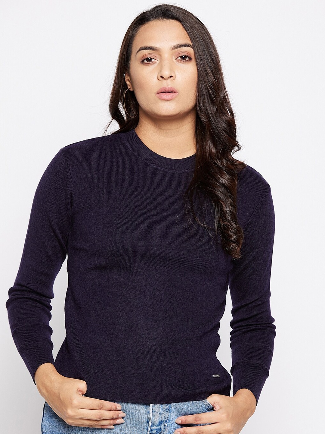 

Octave Women Navy Blue Solid Pullover