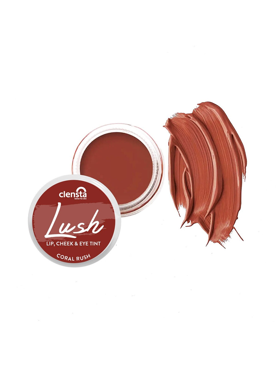 Clensta Lush Blush Lip, Cheek & Eye Tint with Red Aloe Vera & Jojoba Oil 5 gm - Coral Rush