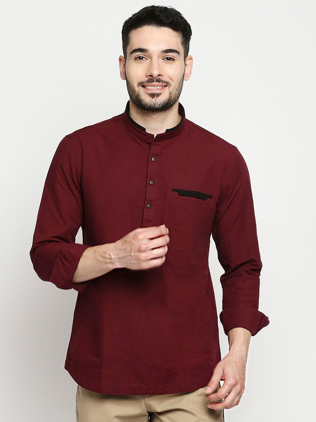 

SPYKAR Men Maroon Slim Fit Casual Shirt