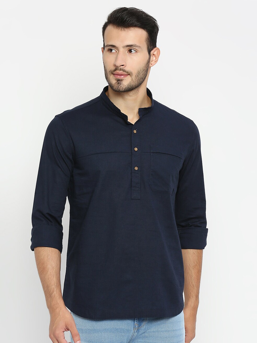 

SPYKAR Men Navy Blue Slim Fit Casual Shirt