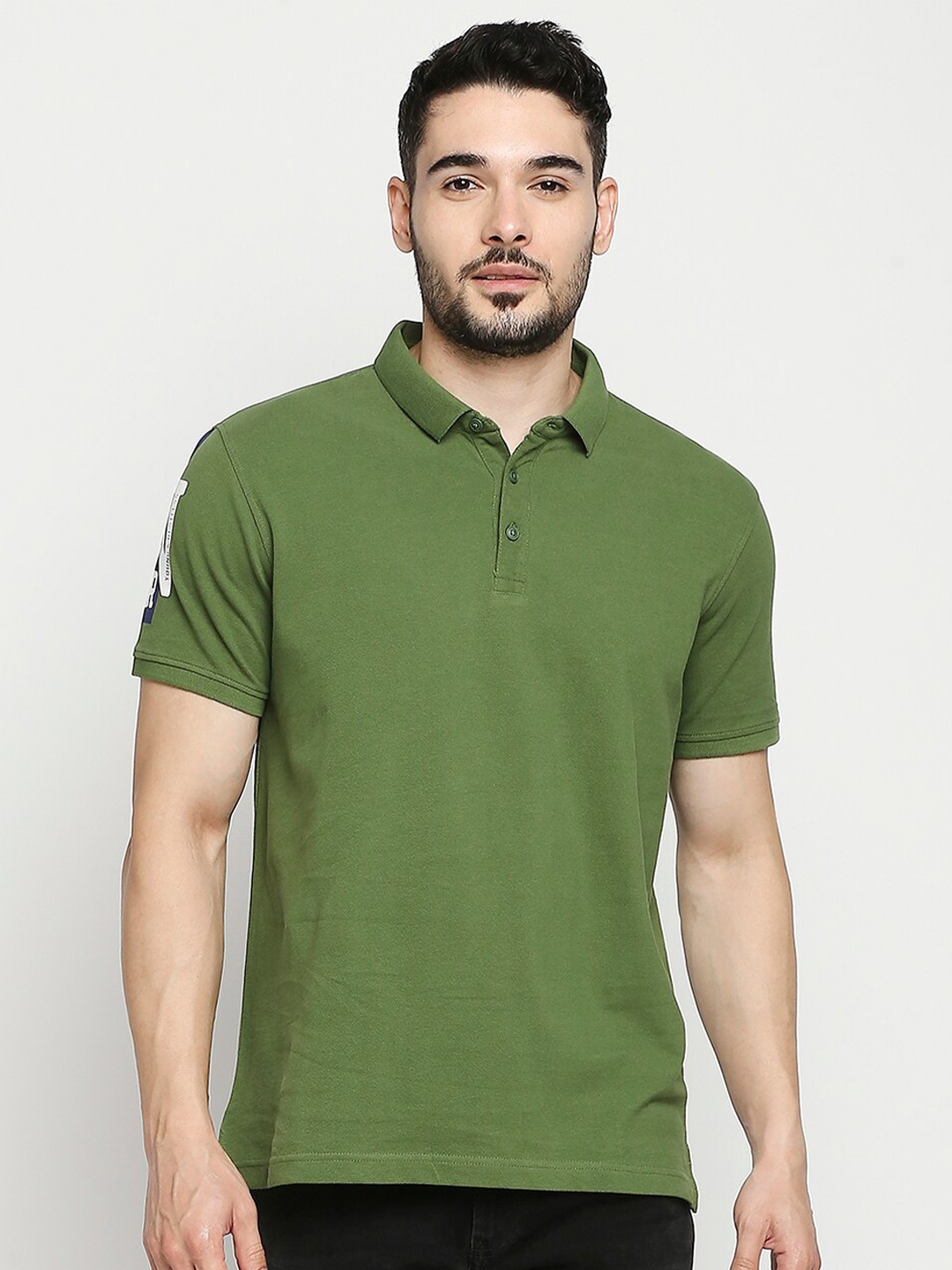 

SPYKAR Men Green Polo Collar Slim Fit T-shirt