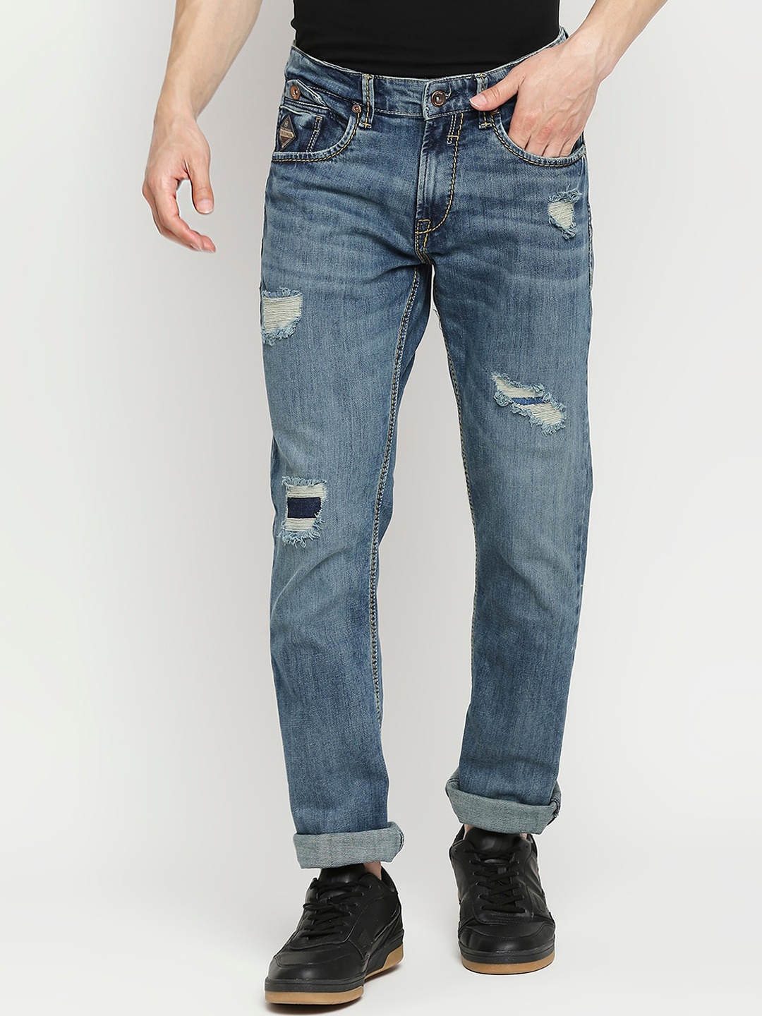 

SPYKAR Men Blue Mildly Distressed Heavy Fade Jeans