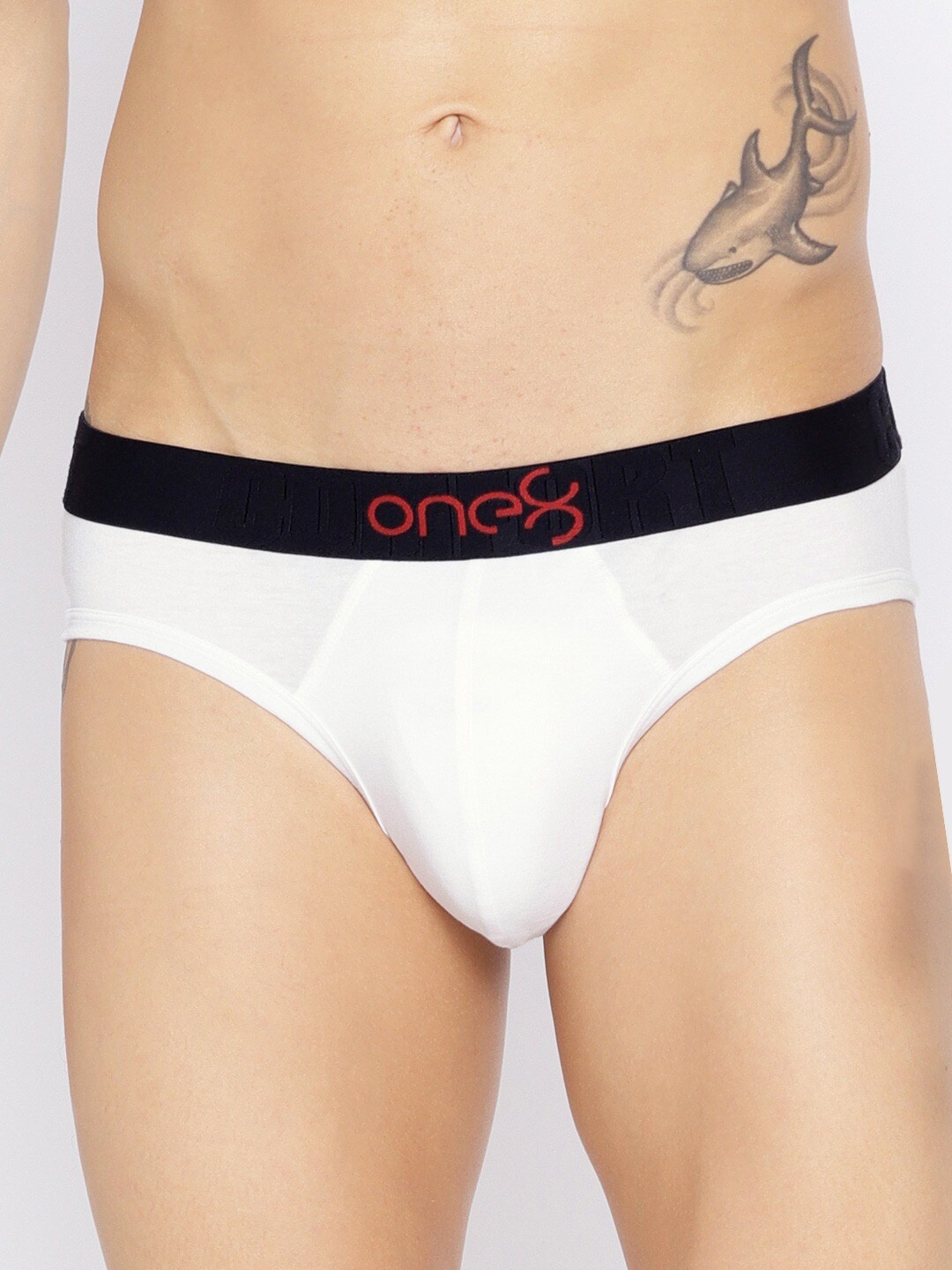 

one8 by Virat Kohli Men Pack of 3 White Solid Cotton Basic Briefs 104-PO3