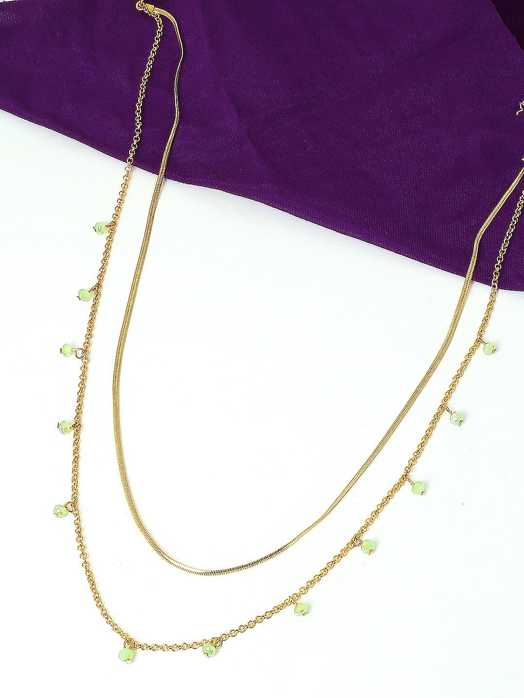 

Lilly & sparkle Women Gold-Toned & Green Gold-Plated Necklace