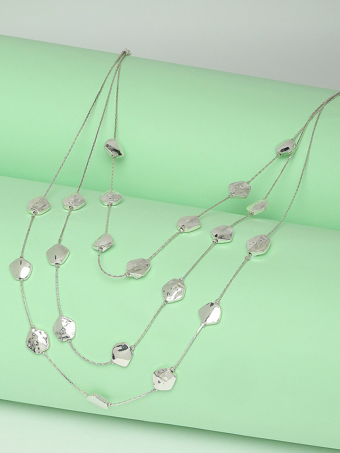 

Lilly & sparkle Silver-Toned Silver-Plated Handcrafted Necklace