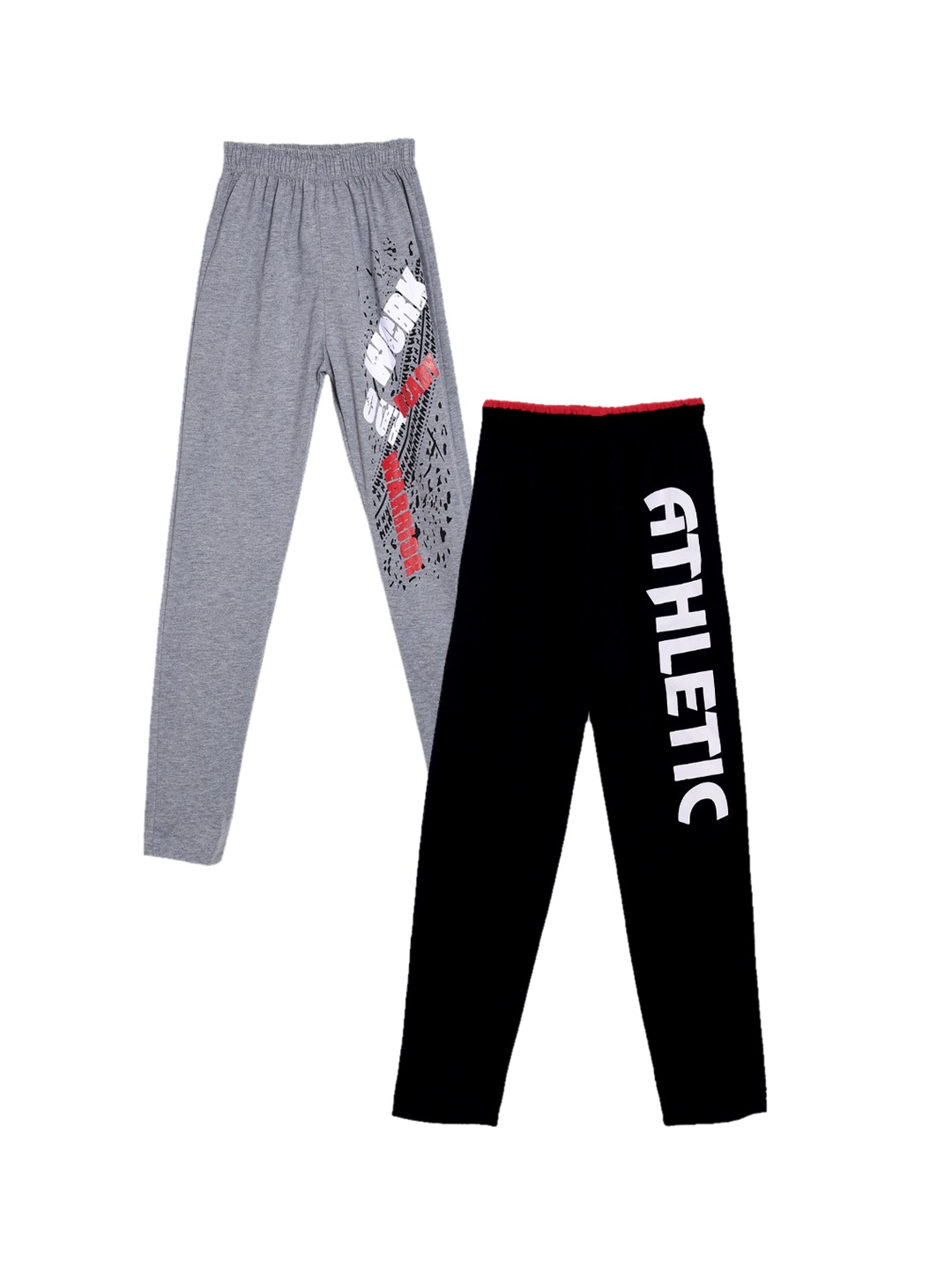

Fashionable Boys Pack Of 2 Printed Pure Cotton Track Pants, Black