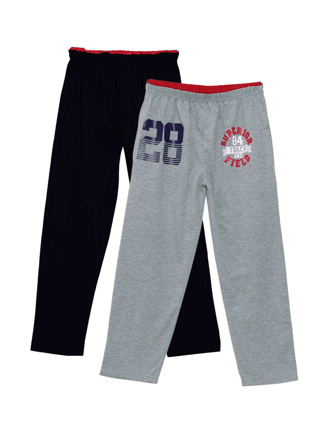 

Fashionable Boys Pack Of 2 Printed Relax-Fit Pure Cotton Track Pants, Black