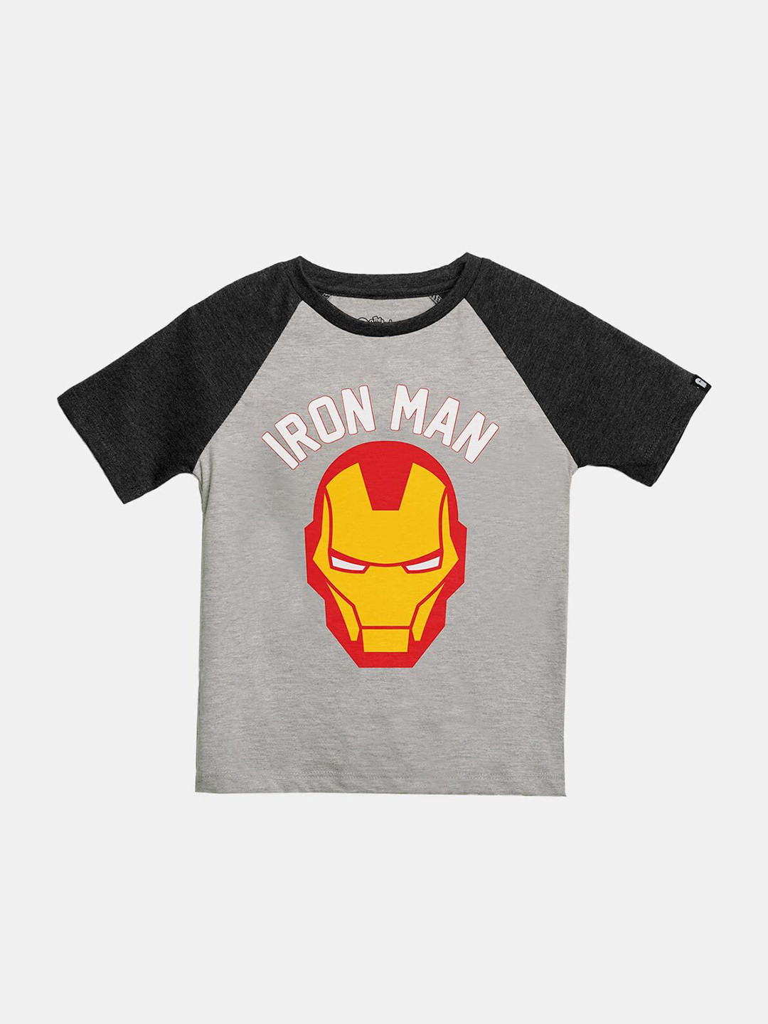 

The Souled Store Boys Grey & Black Iron Man Printed Pure Cotton T-shirt