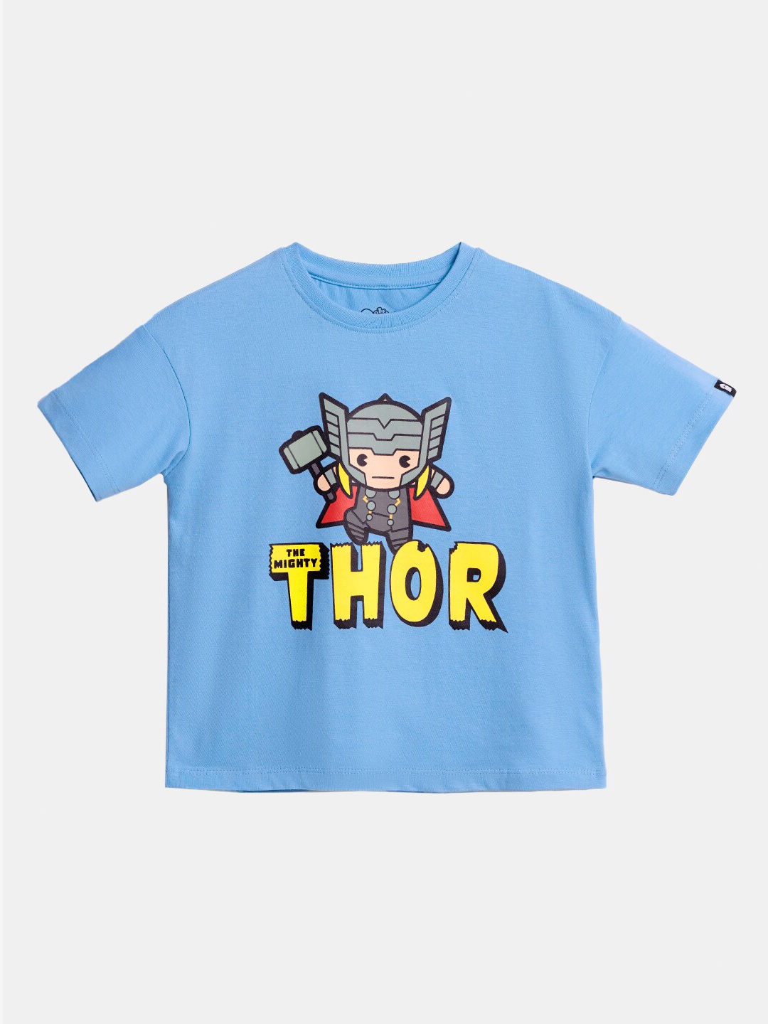 

The Souled Store Boys Blue Thor Chibi Print Pure Cotton Oversized T-Shirt
