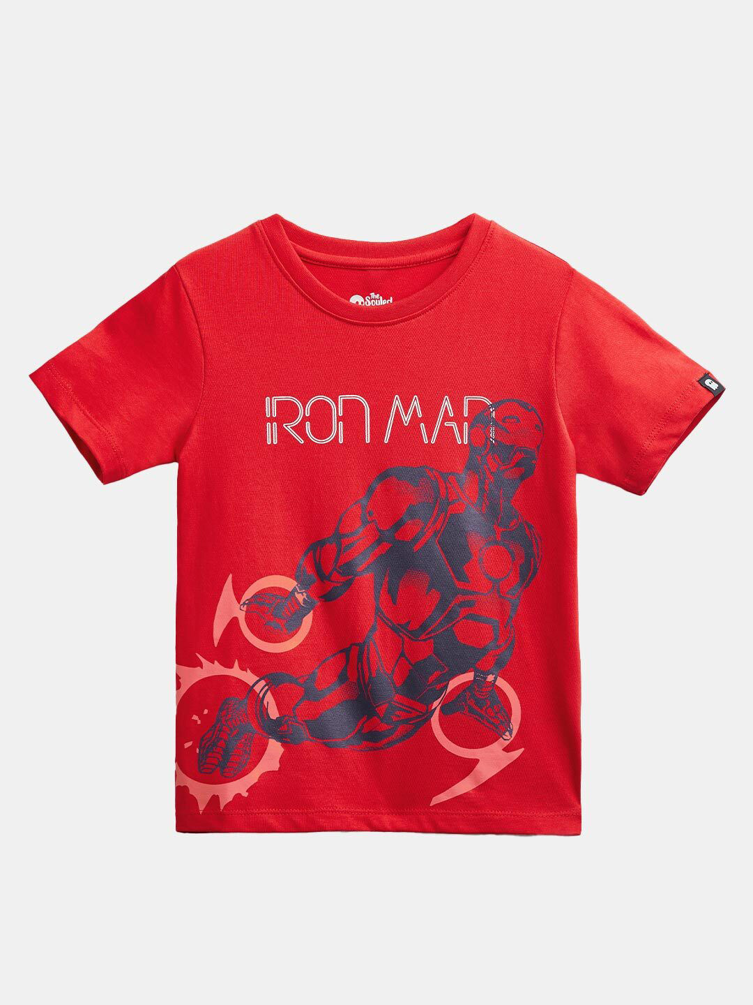 

The Souled Store Boys Red Iron Man Printed Cotton T-shirt
