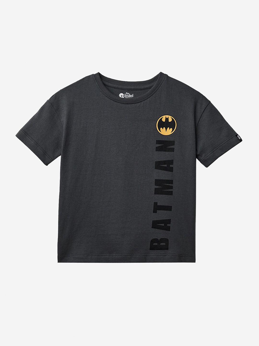

The Souled Store Boys Charcoal & Black Batman Printed T-shirt