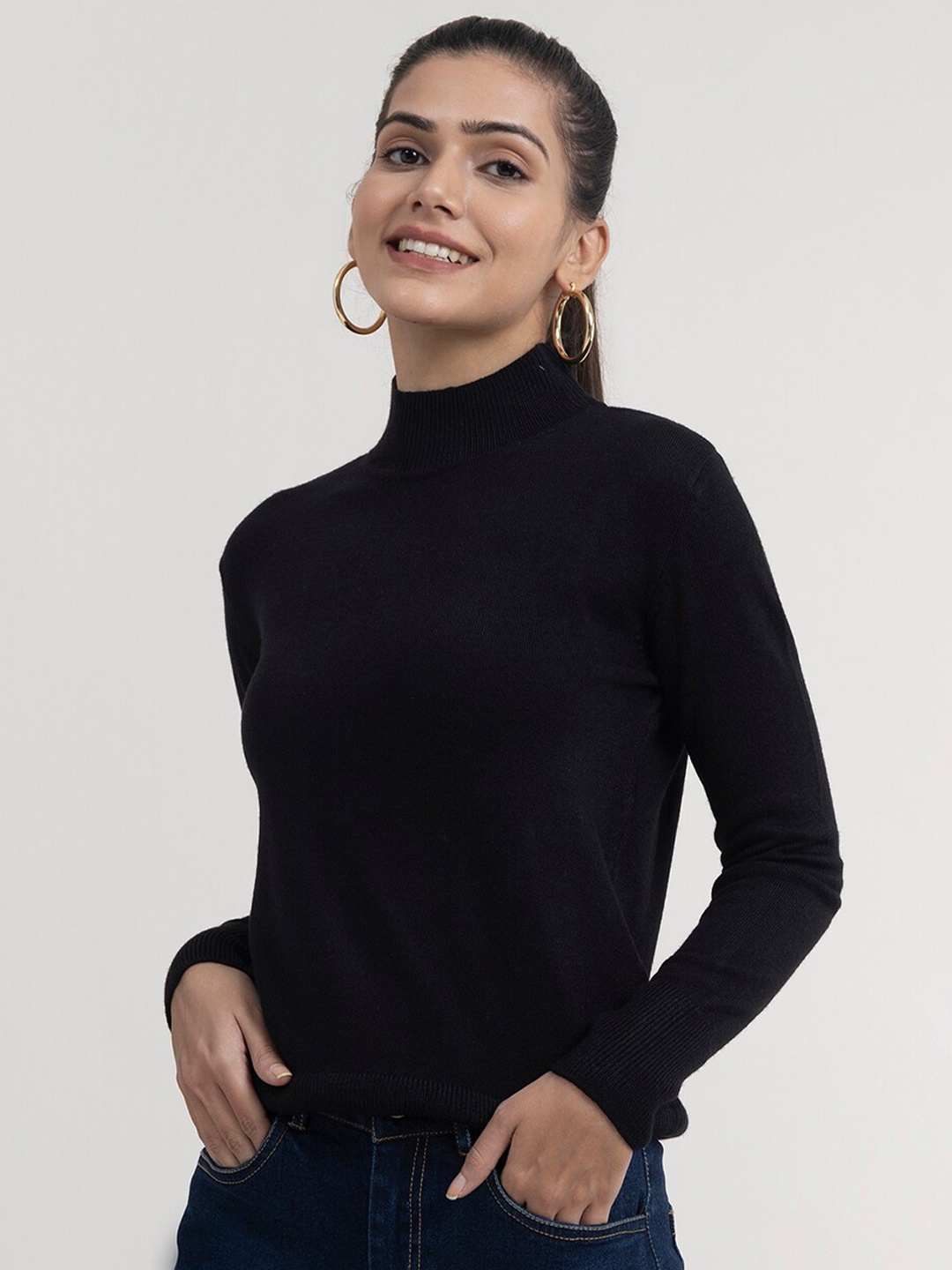 

FableStreet Women Black Pullover