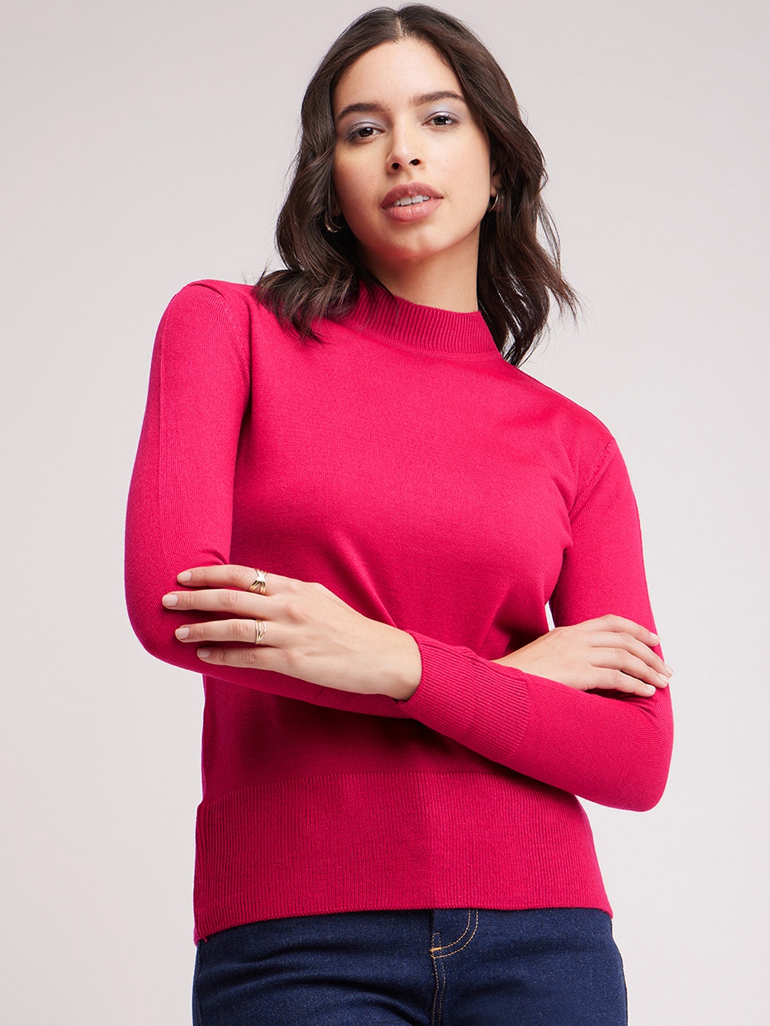 

FableStreet Women Fuchsia Pullover
