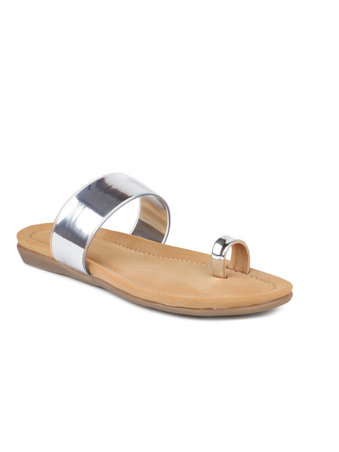 

Inc 5 Women Silver-Toned Embellished One Toe Flats