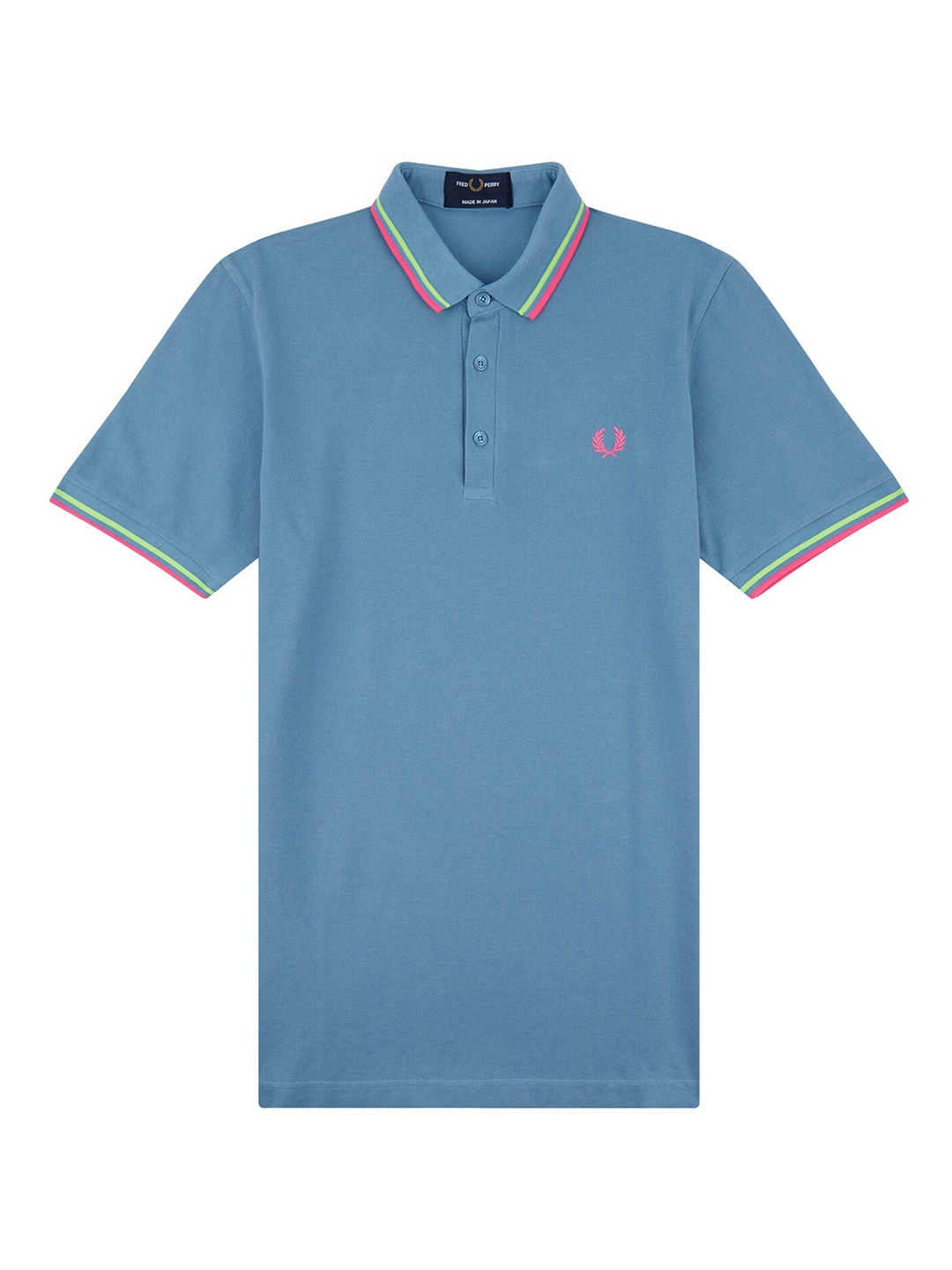 

Fred Perry Men Blue Polo Collar Cotton T-shirt