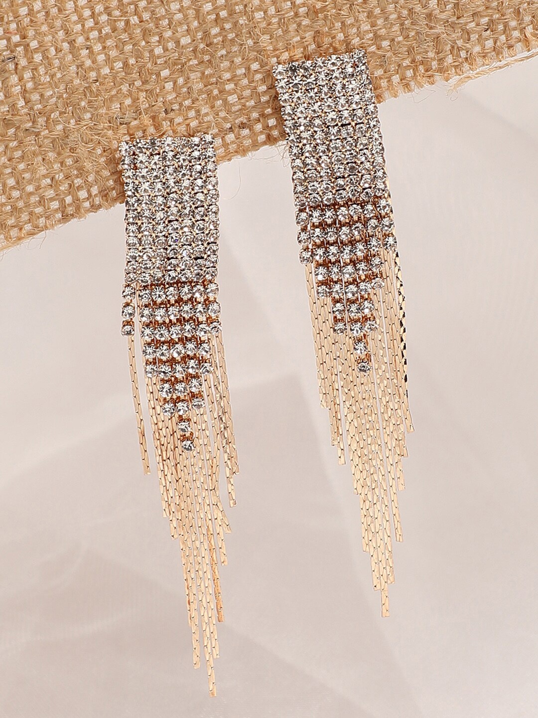 

SOHI Gold-Toned & Off White Contemporary Drop Earrings