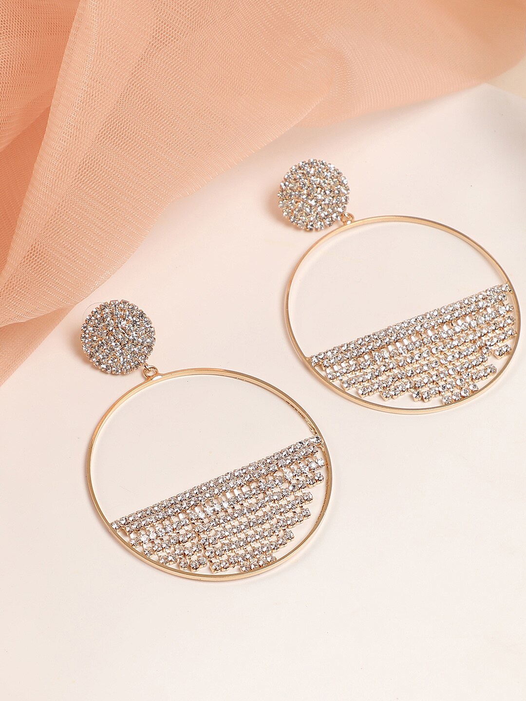 

SOHI Gold-Toned Contemporary Drop Earrings
