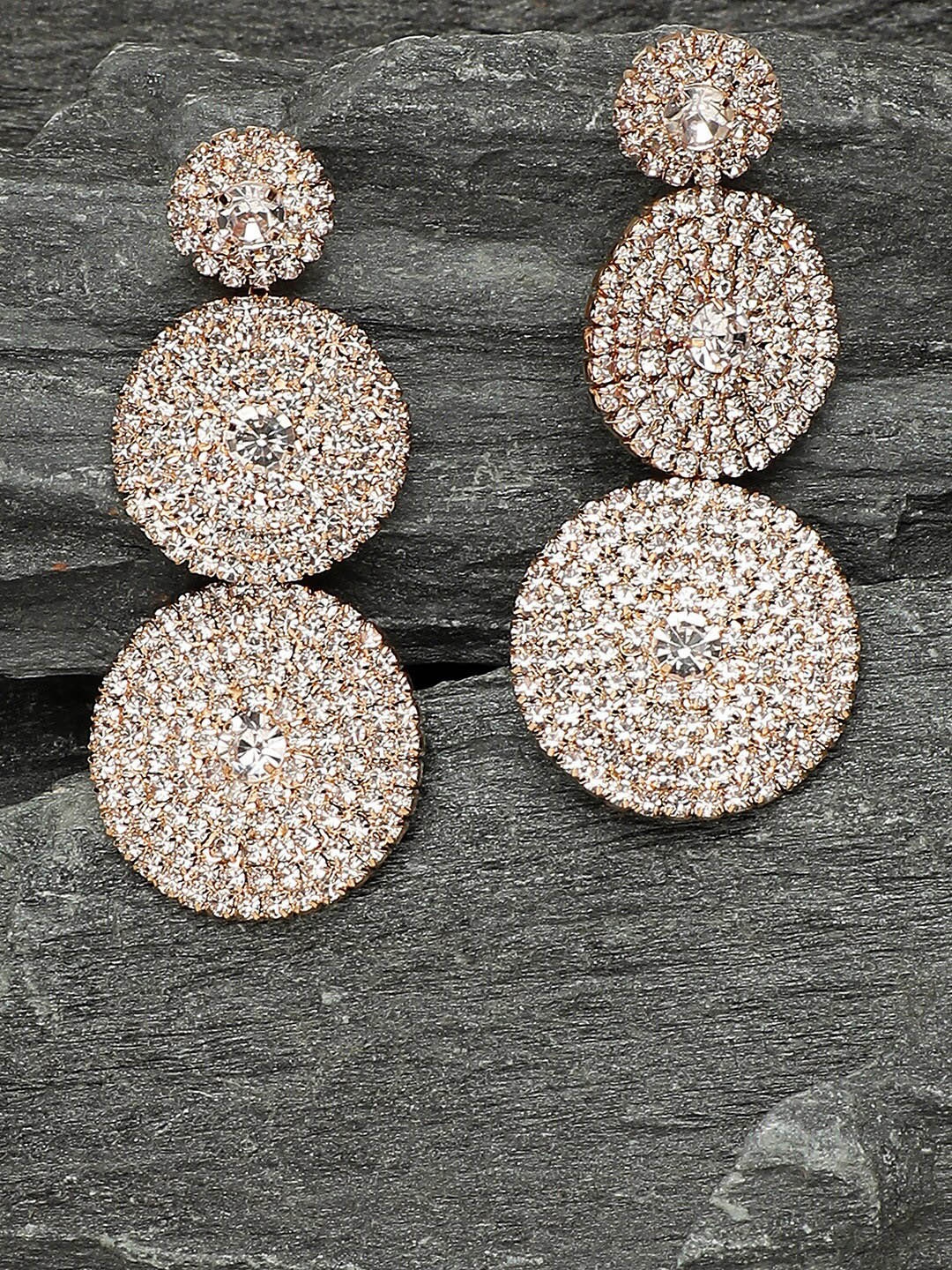 

SOHI Gold-Toned Contemporary Drop Earrings