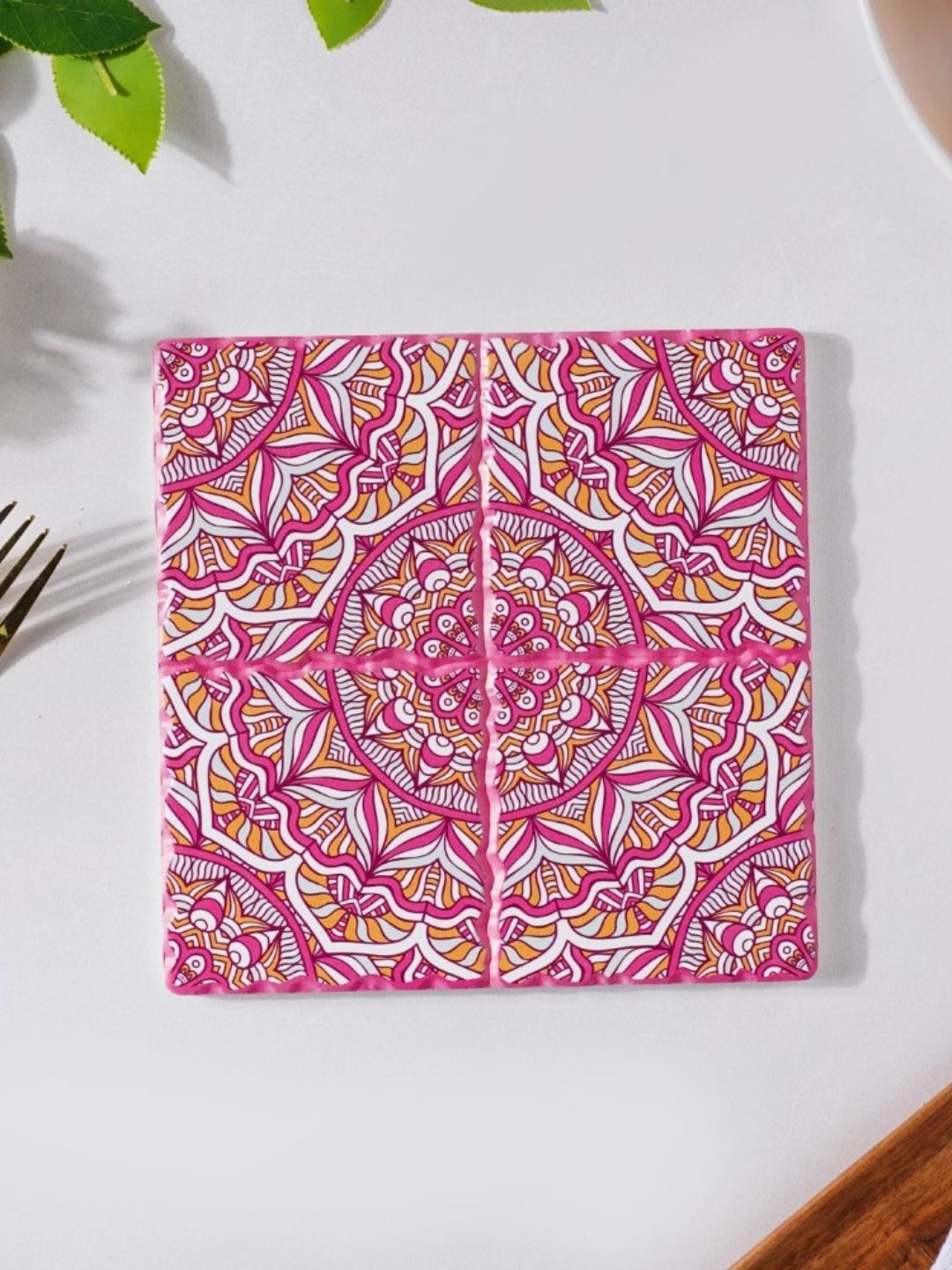 

Nestasia Pink & White Printed Ceramic Trivet