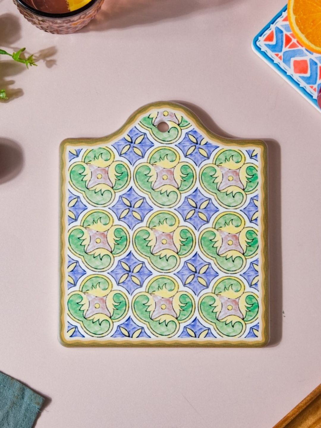 

Nestasia Blue & Green Printed Ceramic Trivet