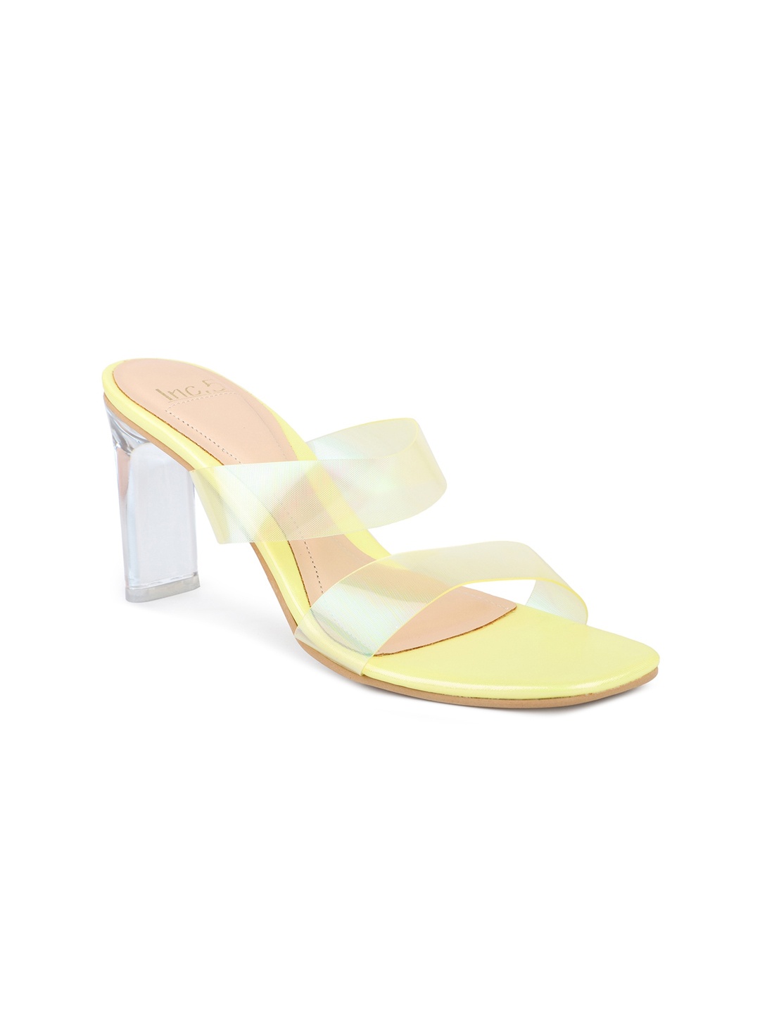 

Inc 5 Mustard Colourblocked Block Sandals