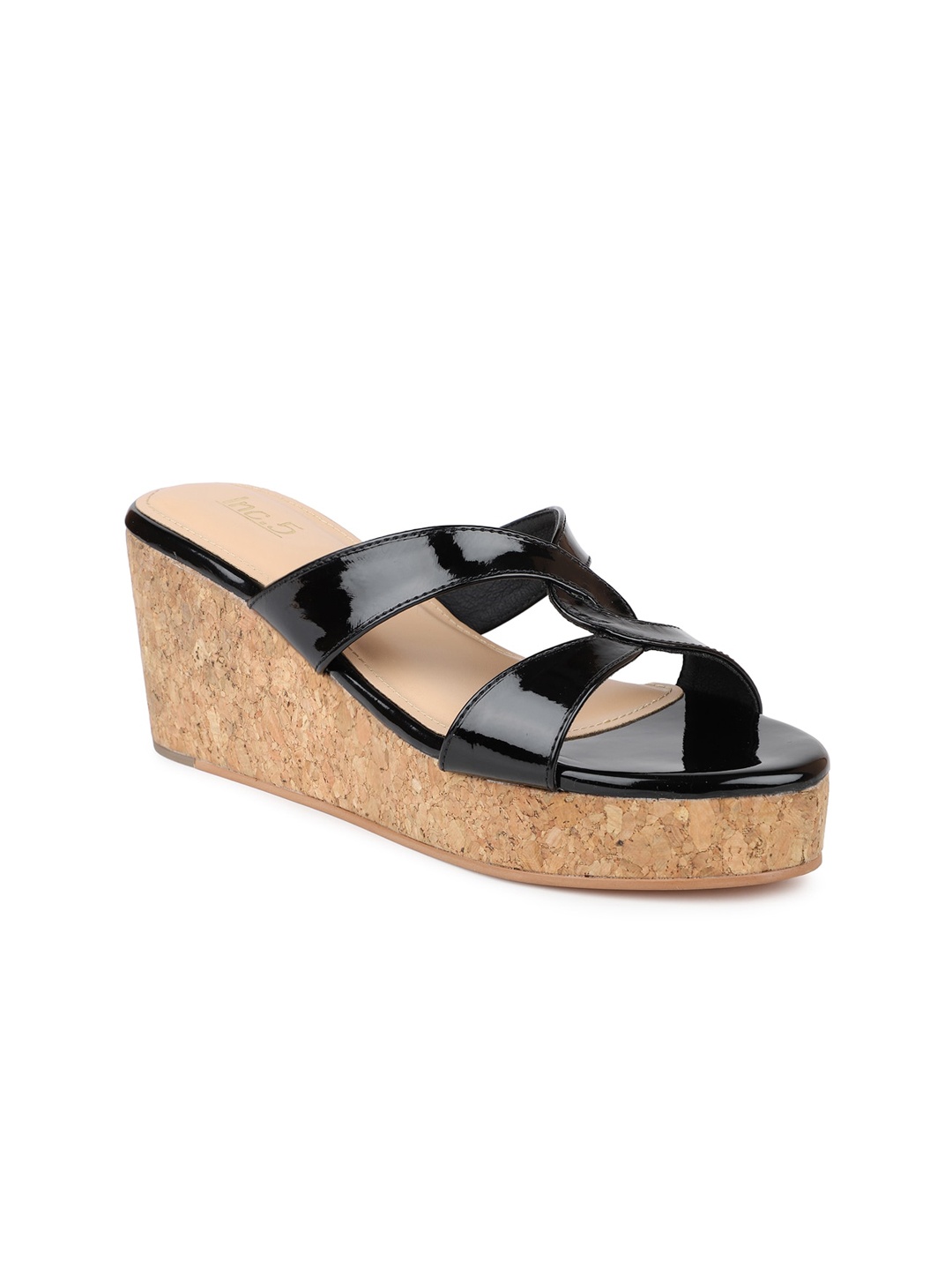 

Inc 5 Women Black & Beige Colourblocked Wedge Heels