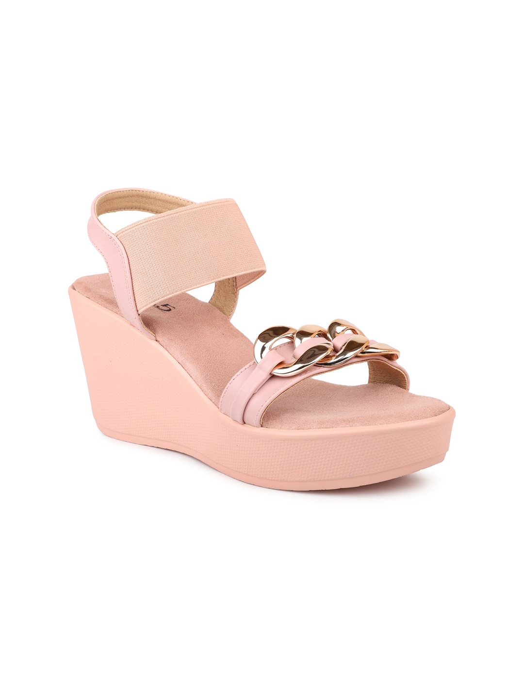 

Inc 5 Women Peach Solid Wedge Heels