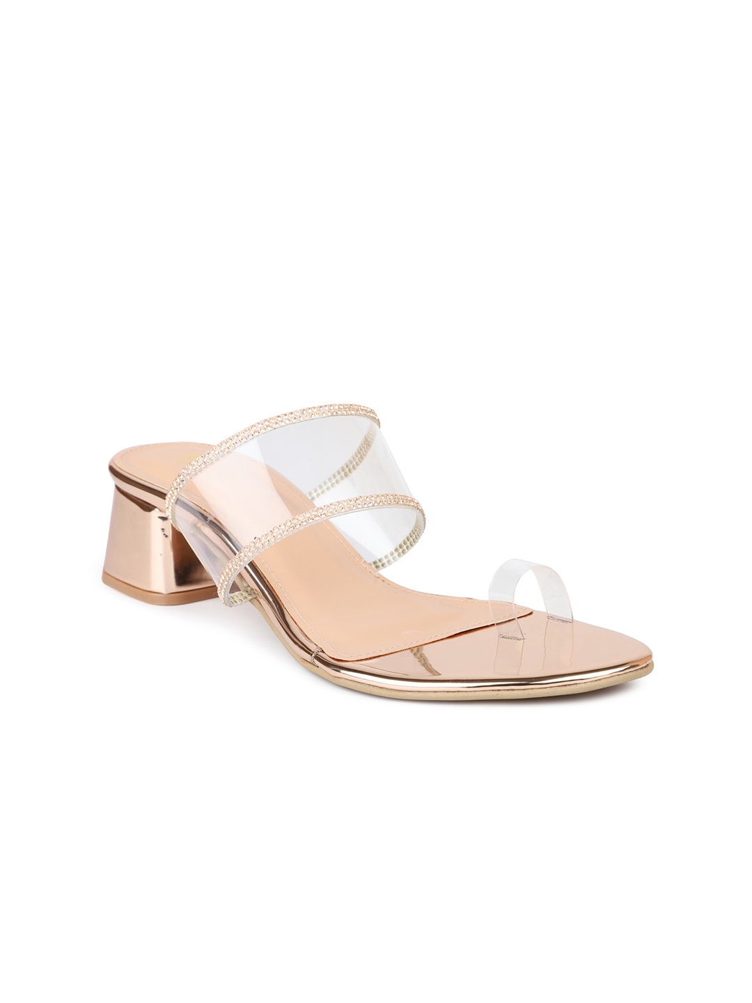 

Inc 5 Women Gold-Toned Block Sandals