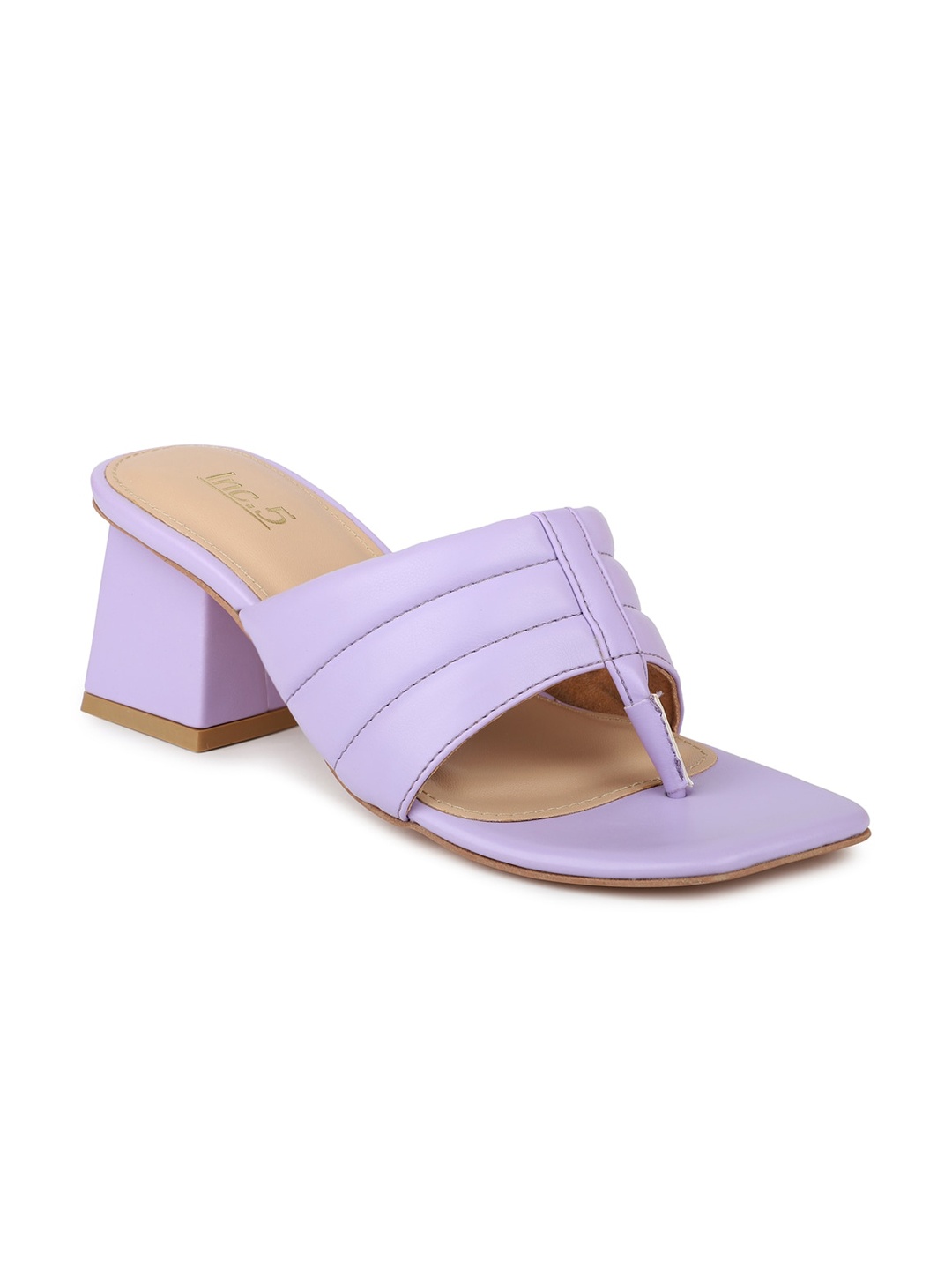

Inc 5 Lavender Solid Block Sandals