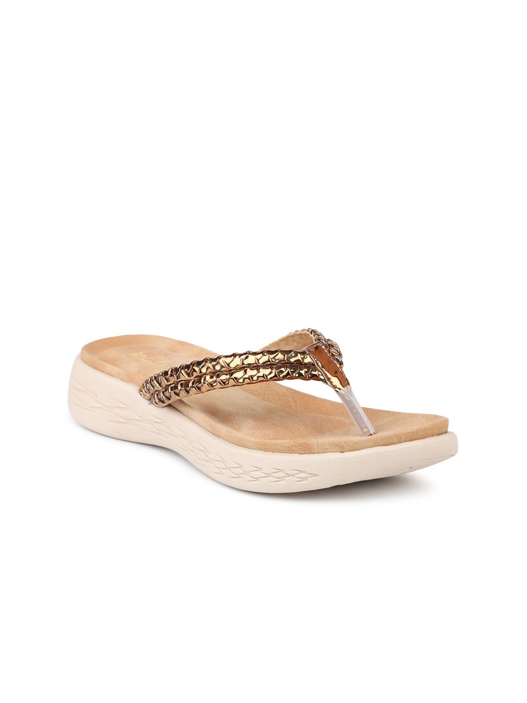 

Inc 5 Women Antique Textured Comfort Sandals, Gold