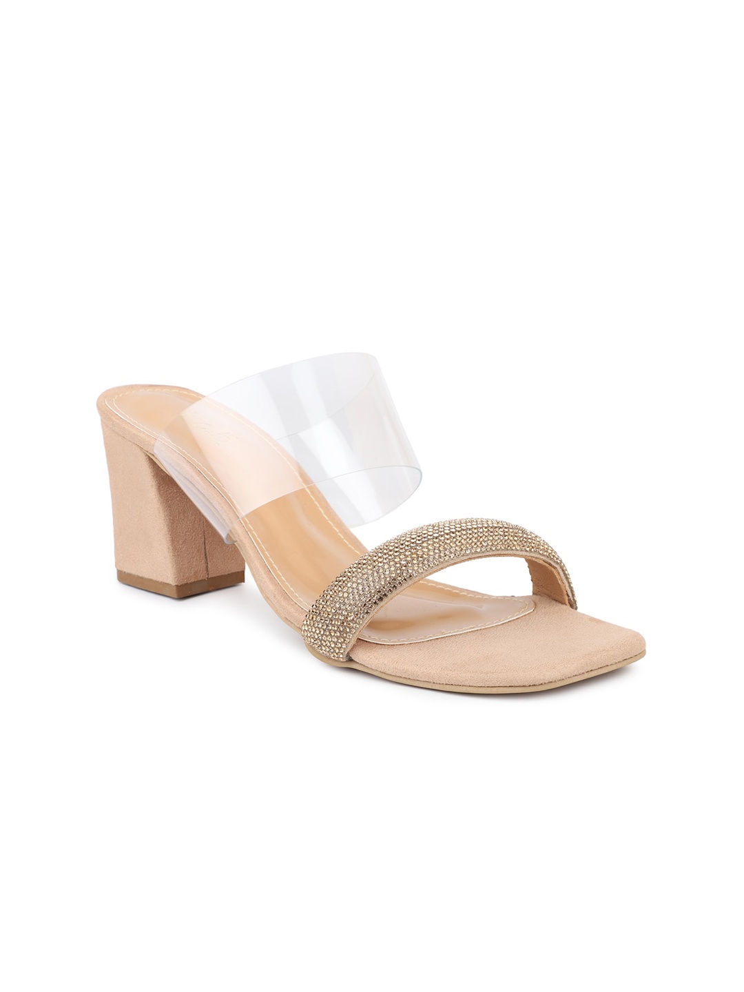 

Inc 5 Women Beige Embellished Block Heels