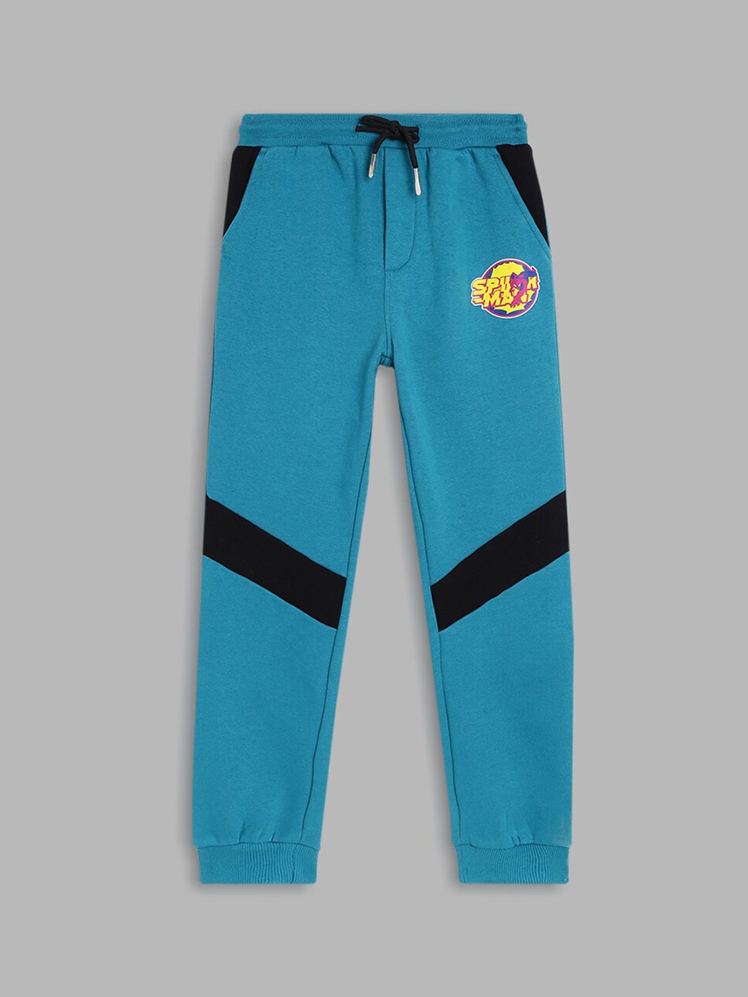 

Blue Giraffe Boys Teal Blue Cotton Printed Joggers