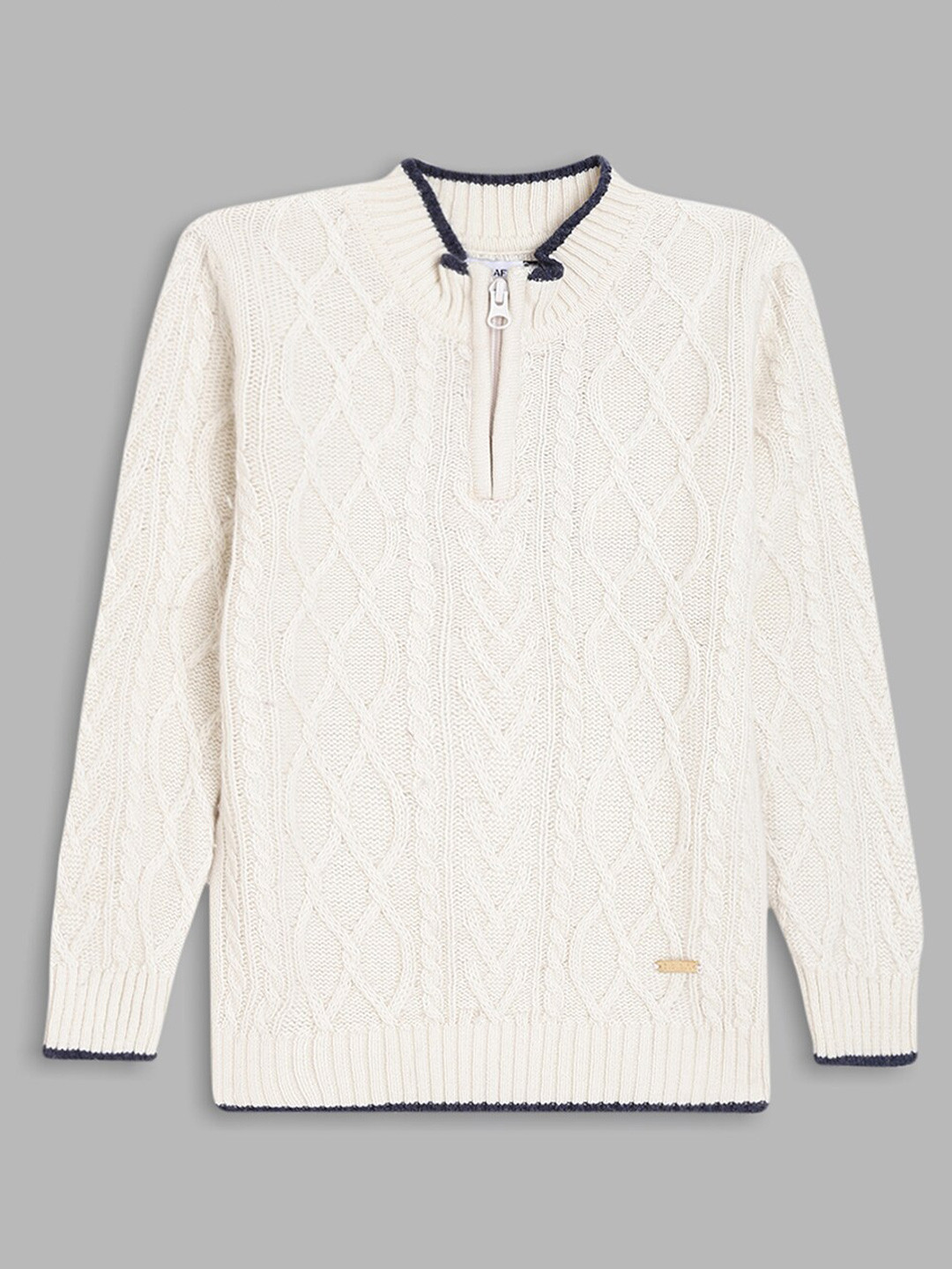 

Blue Giraffe Boys Cream-Coloured & Black Pullover