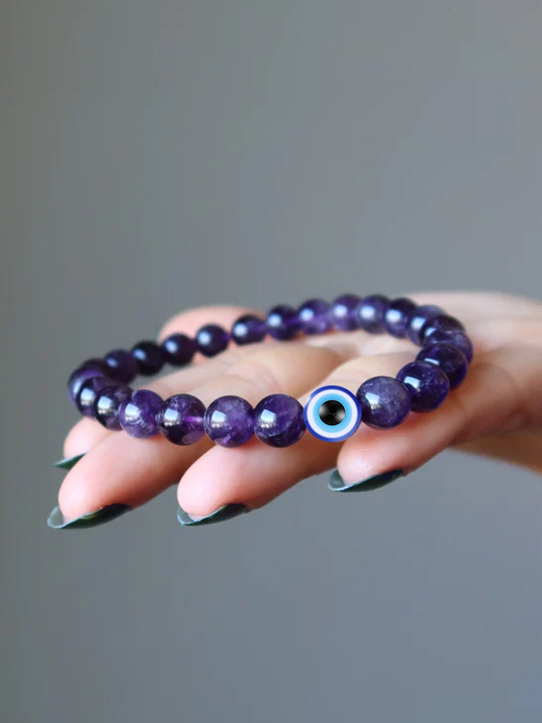 

Young & Forever Unisex Purple & Blue Brass Amethyst Handcrafted Bracelet