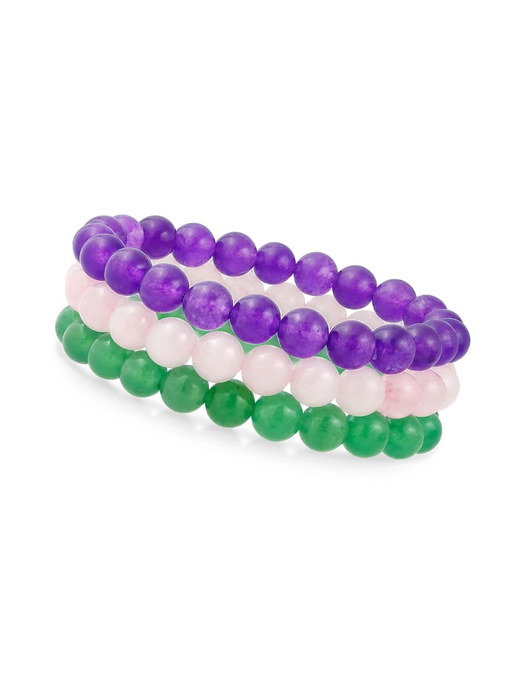 

Young & Forever Unisex 3 Purple & Pink Brass Amethyst Handcrafted Bracelet