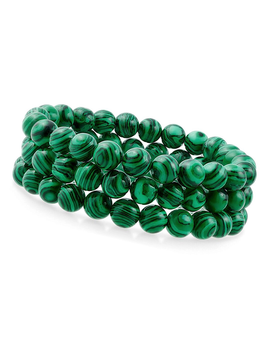 

Young & Forever Unisex 3 Green & Black Brass Crystals Handcrafted Bracelet