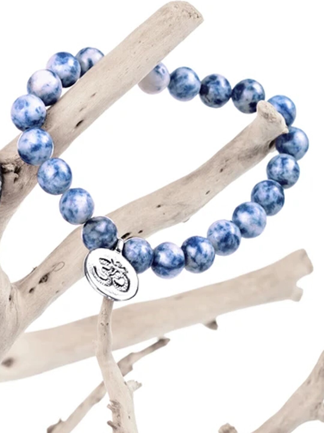 

Young & Forever Unisex Blue & White Brass Crystals Bracelet