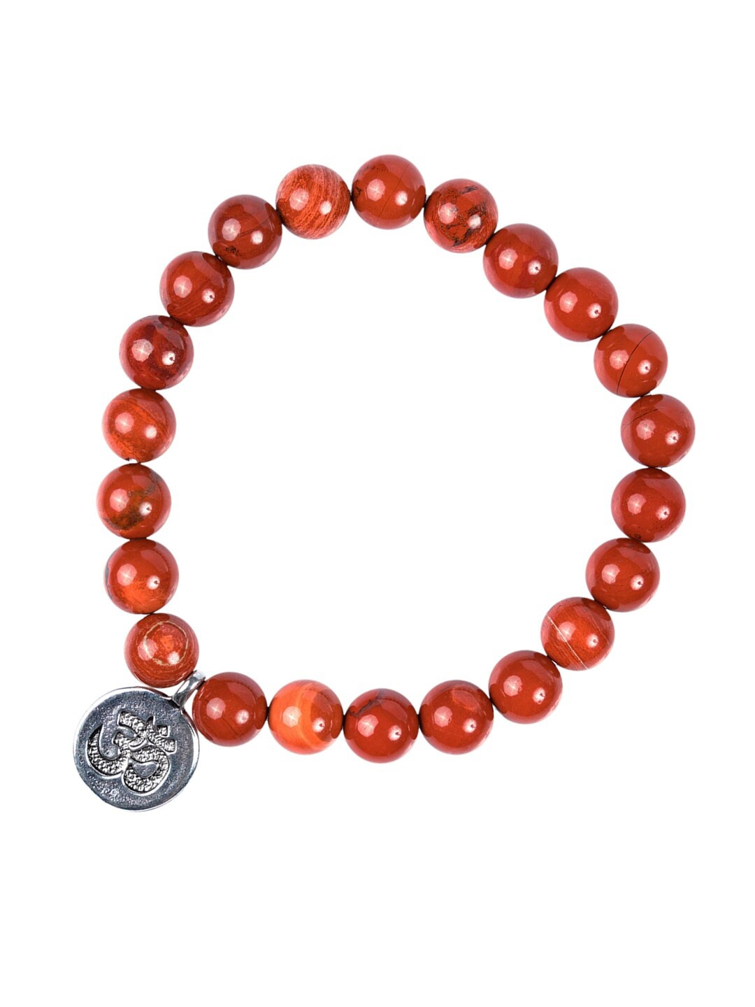 

Young & Forever Unisex Red & Silver-Toned Brass Crystals Handcrafted Brass-Plated Bracelet