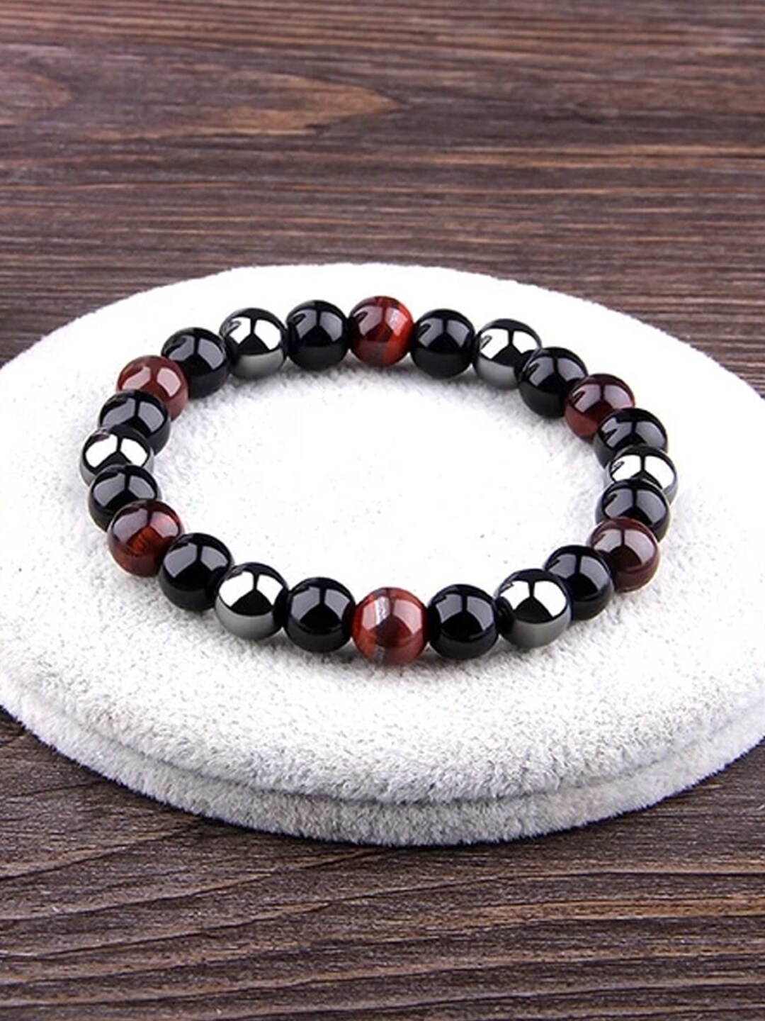 

Young & Forever Unisex Red & Black Brass Tigers Eye Handcrafted Bracelet