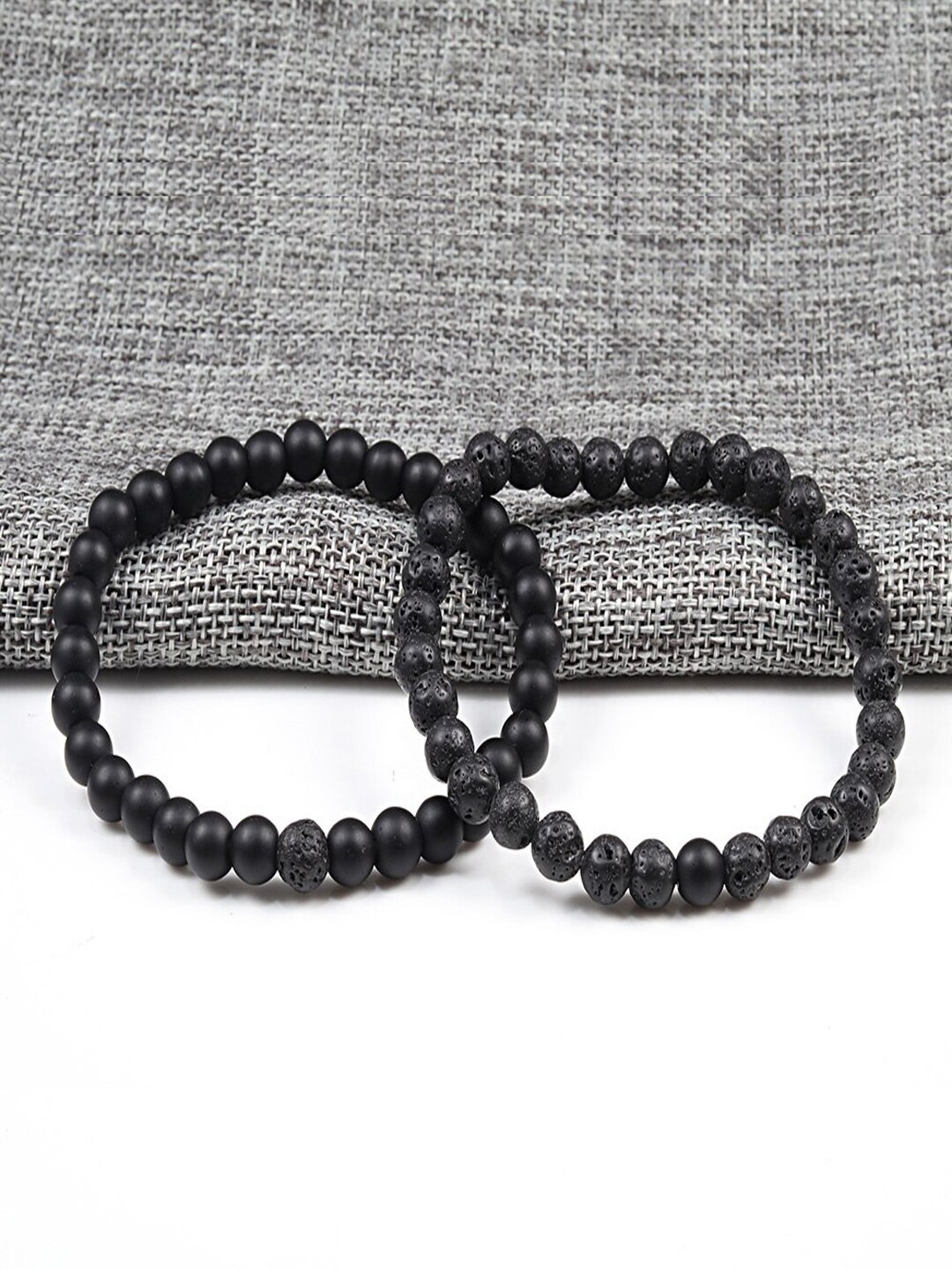 

Young & Forever Unisex 2 Black Brass Crystals Handcrafted Bracelet