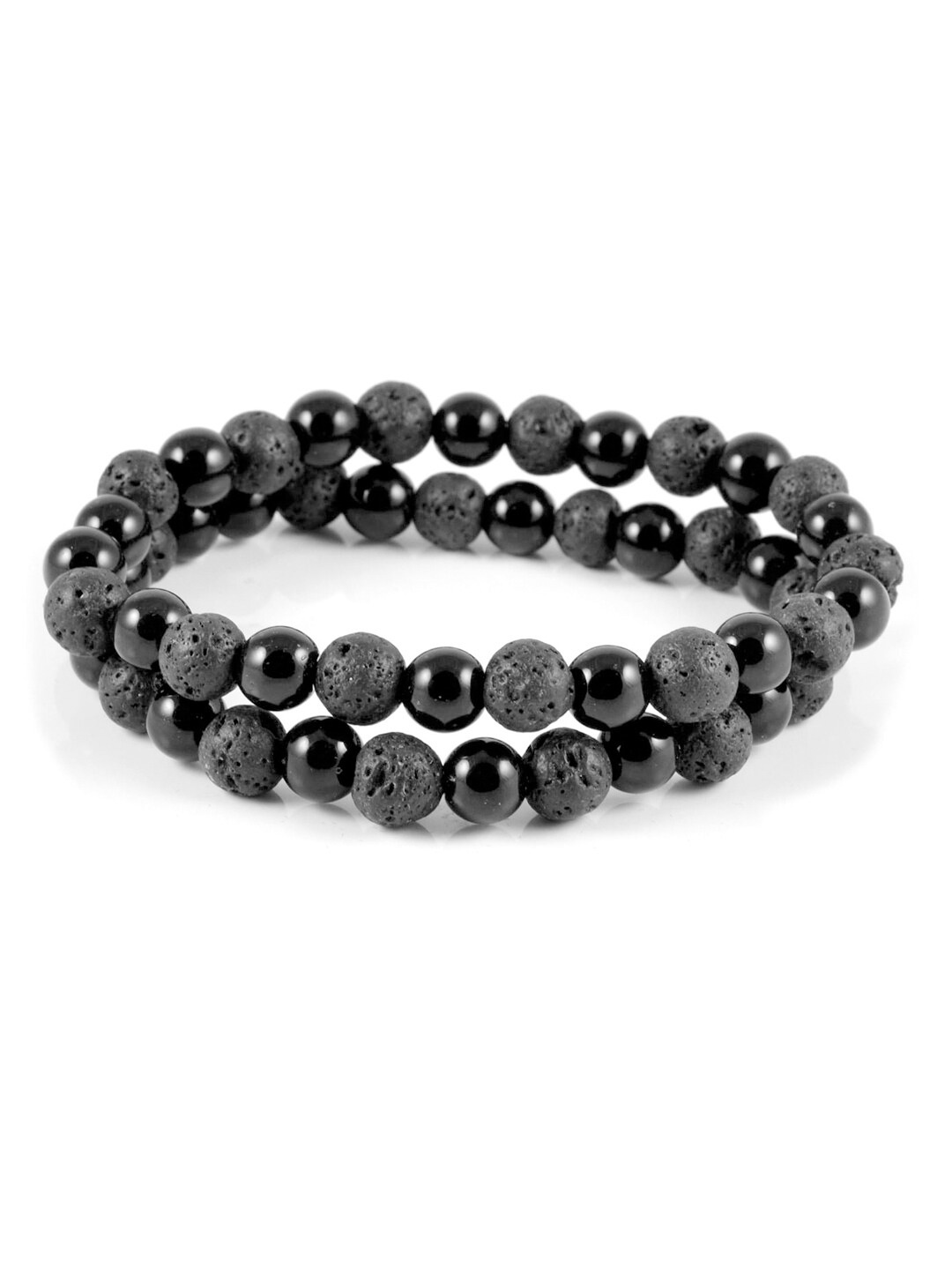 

Young & Forever Unisex 2 Black Brass Onyx Handcrafted Bracelet