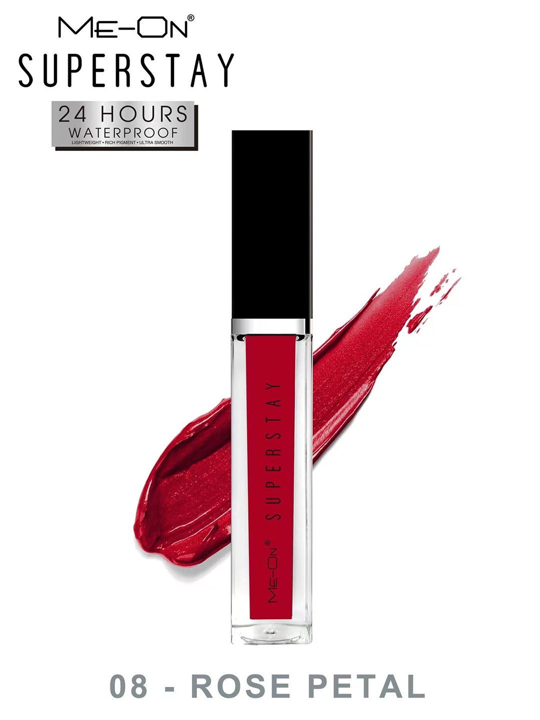 

ME-ON Waterproof 24Hrs Super Stay Lip Gloss 6 ml - Rose Petal 08, Maroon