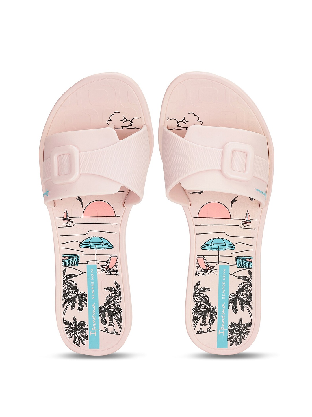 

iPanema Women Pink & Blue Printed Sliders
