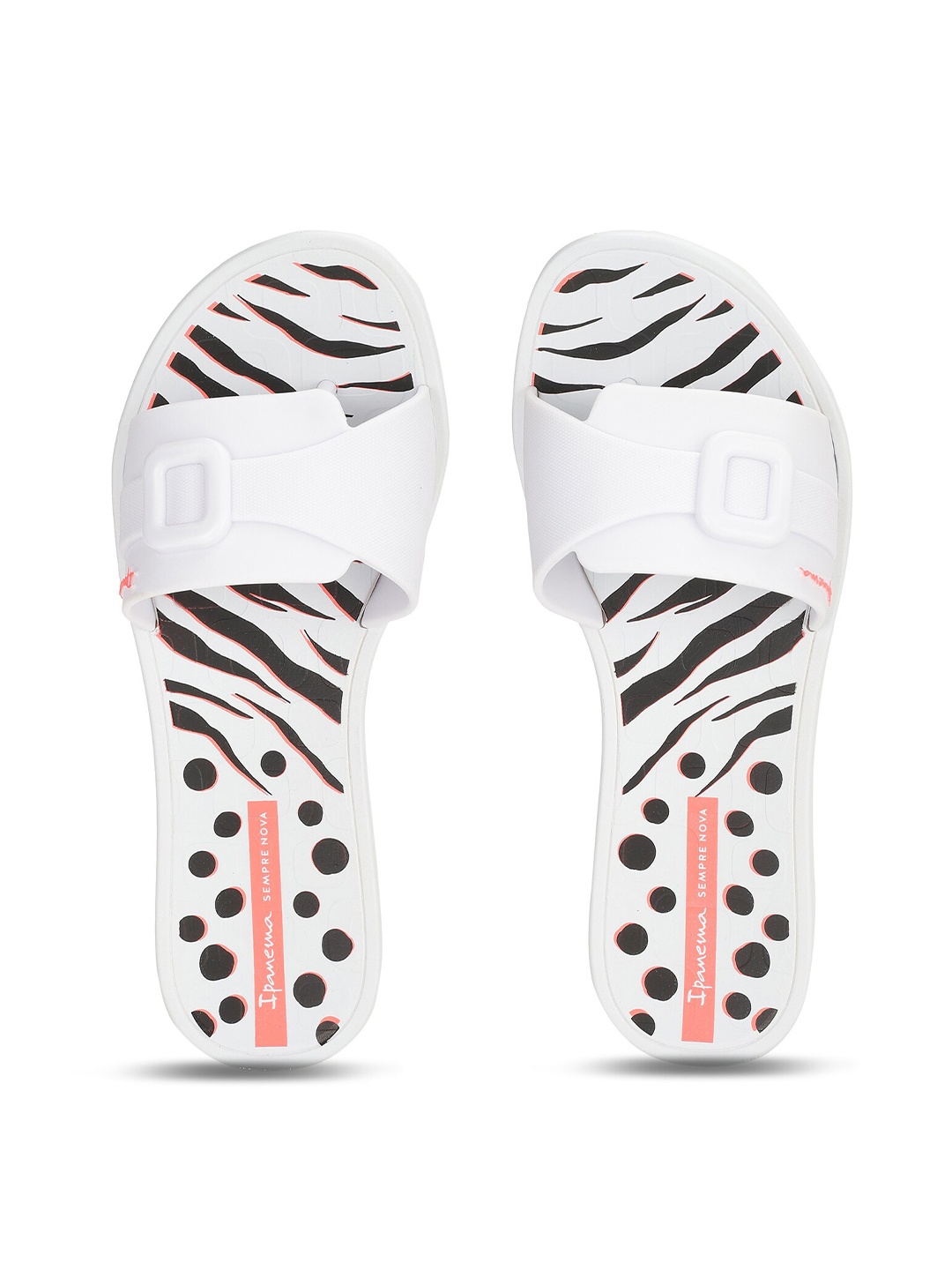 

iPanema Women White & Black Printed Sliders