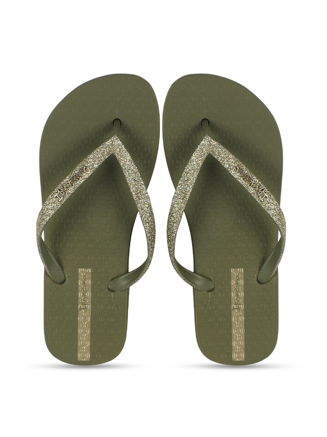 

iPanema Women Green & Gold-Toned Thong Flip-Flops