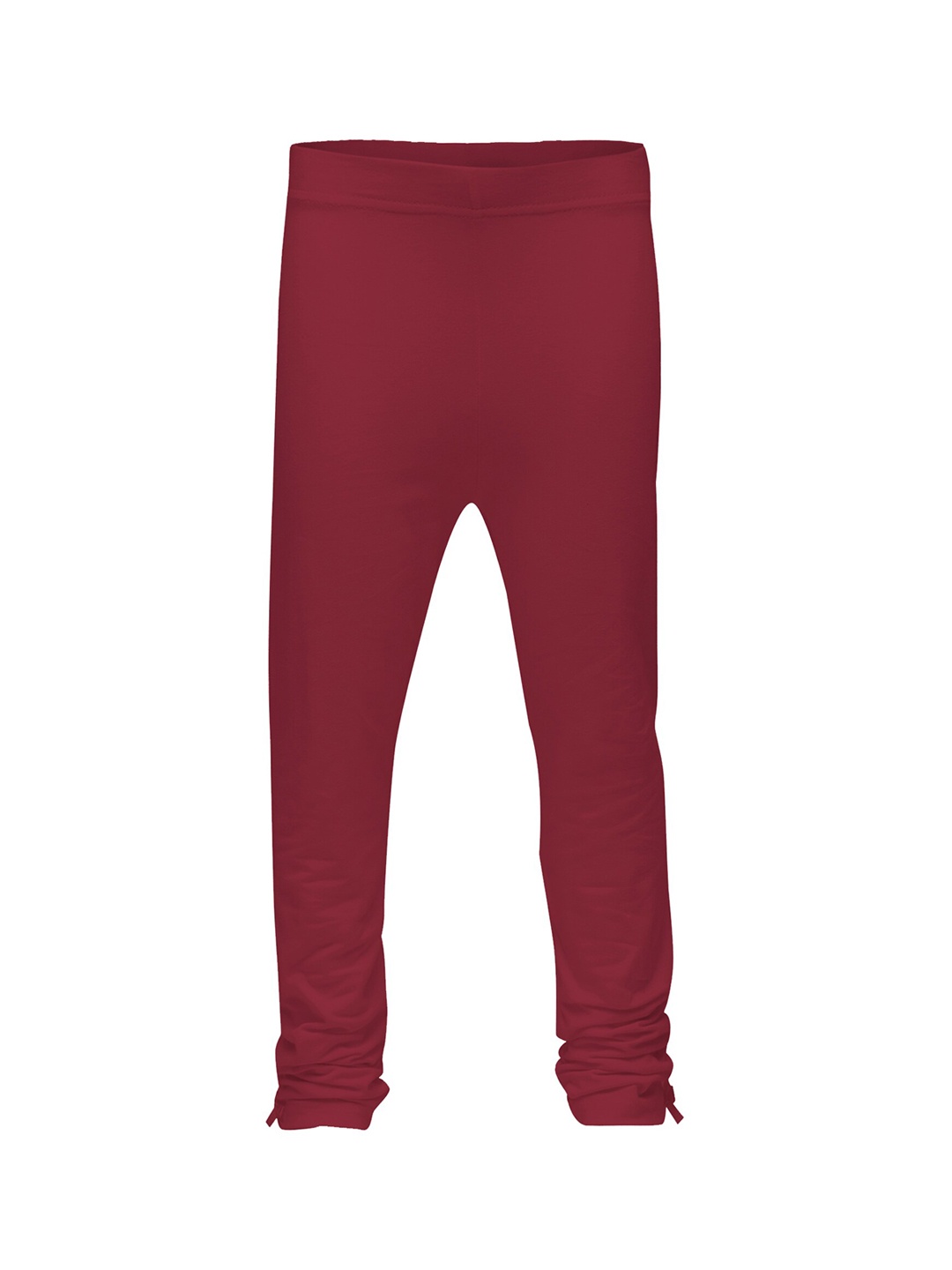 

3PIN Infant Girls Maroon Solid Pure Cotton Churidar Length Leggings