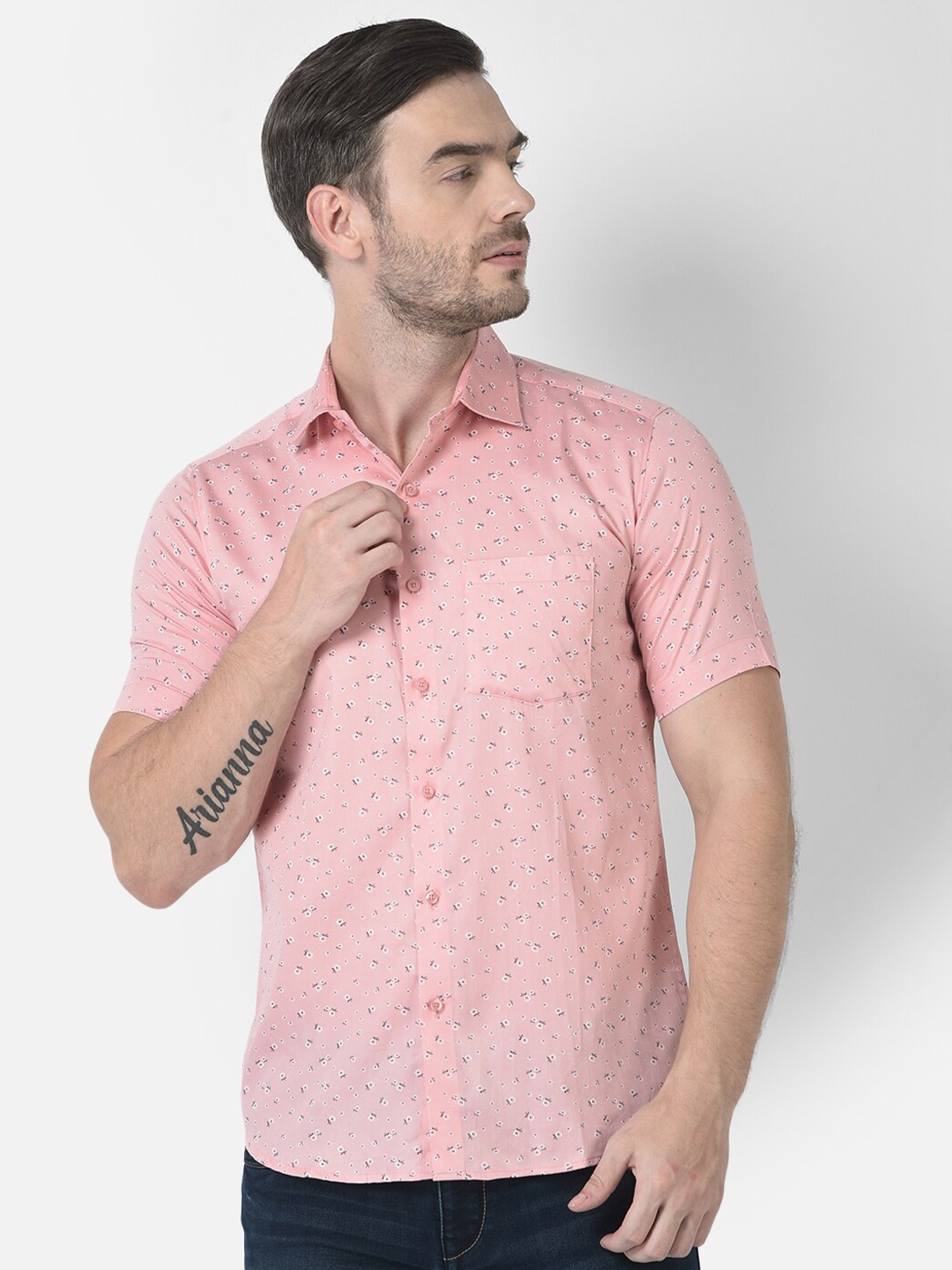 

Zeal Men Pink Standard Printed Cotton Casual Shirt